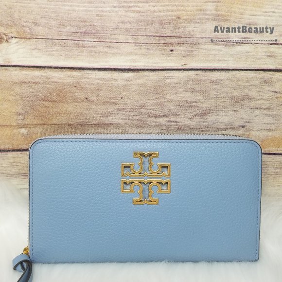 Tory Burch Handbags - Tory Burch Britten Zip Continental Wallet Blue New